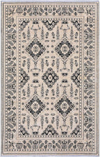 Alfa Rich 7x10 Beige Black Washable Area Rugs for Living Room Bedroom Kitchen Dining Cotton Rug