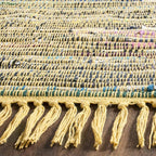 SAFAVIEH Rag Rug Collection Area Rug - 5' x 8', Yellow & Multi, Handmade Boho Stripe Cotton, Ideal for High Traffic Areas in Living Room, Bedroom (RAR121H)