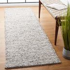 SAFAVIEH Natura Collection Runner Rug - 2'3" x 10', Light Grey & Ivory, Handmade Wool Blend, Textured Design, Ideal for Hallway, Bedroom, Foyer (NAT620G)