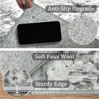 5x7 Machine Washable Area Rug for Living Room, Grey Modern Vintage Abstract Rug Large Non-Slip Low Pile Soft Faux Wool Carpet, Kids and Pets Friendly for Bedroom Dining Room Farmhouse Home Decor Rug