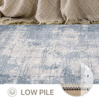 Bavni 5x7 Rug, Abstract Machine Washable Rug Non-Slip, Soft Modern Lightweight Area Rug, Stain Resistant Rugs for Living Room, Bedroom, Dining Room, Abstract Blue