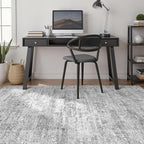 Grey Rug 9x12 Area Rug: Washable Boho Large Vintage Neutral Soft Rugs Stain Resistant Farmhouse Non-Slip Indoor Floor Carpet for Living Room Bedroom Playroom Office Dining Room Apartment Dorm