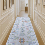 Fame Living Cream Oushak Runner Rug, Modern Runners, Vintage, Turkish, Eclectic, Floral, Pastel, Washable, Runner for Hallway, Kitchen, Bedroom, Bathroom, 2'5"x9'8"