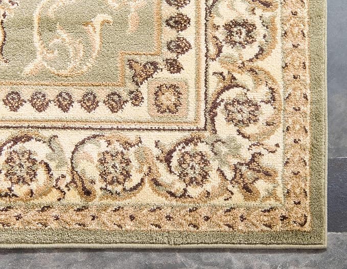 Unique Loom Versailles Collection Traditional Classic Medallion Floral Motif Area Rug (10' 6 x 16' 5 Rectangular, Green/ Ivory)