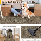 Hallway Runner Rug 2x5 Washable Brown Vintage Distressed Runner Oriental Soft Thin Indoor Carpet Non Slip Low Pile Throw Rug for Kitchen Bedroom Laundry Bedside Entryway