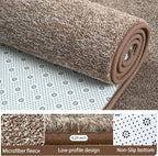 AROGAN Washable 7×10 Living Room Rug, Modern Area Rugs with Soft Memory Foam for Bedroom, Minimalist Non-Slip Indoor Floor Carpet for Dining Room Office Kids Playroom Decor, Matte Brown
