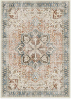 RUGGABLE Washable Vintage Area Rug – Kamran Coral 10x14, Stain-Resistant, Non-Slip – Large Machine Washable Rugs for Living Room, Bedroom, Hallway, Entryway & Office–with Standard Pad
