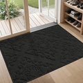 COSY HOMEER Door Mat 32”x48”,Absorbent Dirt Trapper Entryway Rugs,Non-Slip Welcome Mat,Washable Entry Rugs,Low Pile Doormat for Front Back Door,Wet Shoes & Paws,Black