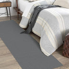 KOZYFLY Runners for Hallways 2x7 ft Washable Kitchen Runner Non Slip Rubber Backed Hall Runners Cotton Entryway Runner Rugs Floor Carpet for Indoor Backdoor Bedroom Kitchen, Grey/Dark Grey