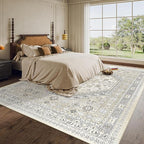 zesthome 9x12 Area Rugs,Stain Resistant Washable Rug,Ultra-Thin Rugs for Living Room,Bedroom,Non-Slip Backing Home Decor Large Area Rug (Beige,9'x12')