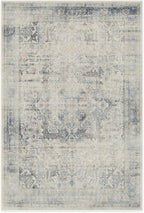 RUGGABLE Washable Vintage Area Rug – Kamran Blue Quartz 6x9, Stain-Resistant, Non-Slip – Medium Machine Washable Rugs for Living Room, Bedroom, Hallway, Entryway & Office–with Cushioned Pad