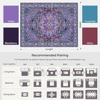 Kokia 9x12 Washable Area Rugs Violet Purple with Vintage Orient Design, Soft Rug for Living Room or Bedroom, Non-Slip Low Pile Stain Resistance Features, Distressed Medallion Pattern