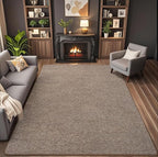 AROGAN Washable 4×6 Bedroom Rug, Modern Area Rugs with Soft Memory Foam for Living Room, Minimalist Non-Slip Indoor Floor Carpet for Dining Room Office Kids Playroom Decor, Matte Brown