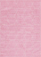 Unique Loom Trellis Frieze Collection Area Rug - Geometric (8' x 11', Light Pink/ Ivory)