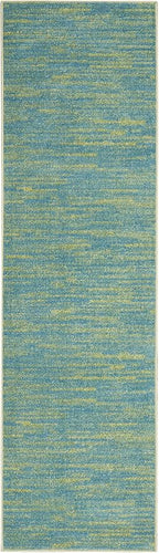 Nourison Home Nourison Essentials Blue Green 2'2" x 12' Area Rug - Easy Clean, Non Shedding, Bed Room, Living Room, Dining Room, Kitchen (12' Runner)