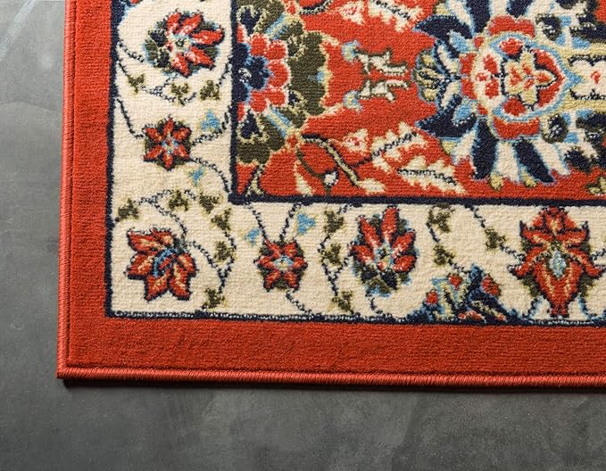 Unique Loom Espahan Collection Area Rug - Cape Cod (5' 3" x 8' Rectangle, Terracotta/ Black)