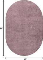 Eyely UES100R-5OV Supersoft Haze Solid Low-Pile Indoor Area Rug, Coastal, Bohemian, Minimalist, Classic, Casual for Bedroom,Kitchen,Living Room,Non Shedding,Easy-Washing, Purple, 5 X 8 Oval