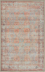 GLN Rugs Traditional Collection - Machine Washable Area Rug, Traditional Washable, Non Slip, Low Pile Chenille Rug, Living Room, Bedroom, Kitchen Rug (2' x 3' Terra/Multicolor 1153)