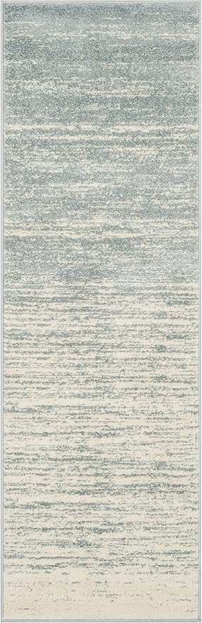 SAFAVIEH Adirondack Collection Runner Rug - 2'6" x 12', Slate & Cream, Modern Ombre Design, Non Shedding & Easy to Clean, Ideal for Hallway, Foyer, Kitchen, Entryway, Bedroom (ADR113T)