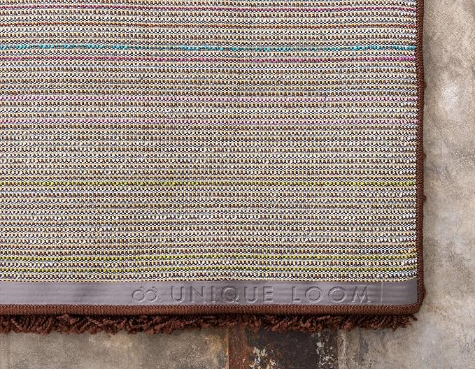 Unique Loom Solid Shag Collection Area Rug (2' x 3' 1" Rectangle, Chocolate Brown)