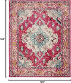 SAFAVIEH Monaco Collection Area Rug - 10' x 14', Pink & Multi, Boho Chic Medallion Distressed Design, Non-Shedding & Easy Care, Ideal for High Traffic Areas in Living Room, Bedroom (MNC243D)