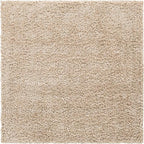 Unique Loom Davos Shag Collection Area Rug - Solid (5' 3" Square, Linen)