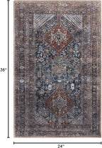 Keen Home Design 2x3 Rug - Machine Washable Entry Rug with Non-Slip Backing, Ideal for Enteryway, Kitchen, Bathroom, Laundry Room - Vintage, Easy Clean, Durable, Low Pile - (2' x 3')