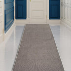 Custom Made Runner Rug Low Pile with Rubber Backing for Kitchen Foyer Hallway Entry Choose Your Length Size 31 Inch Wide Solid and Plain Dark Grey Color (3 feet x 31 Inch)