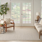 Nourison Home Courtyard Ivory Silver 6' x Square Area Rug - Easy Clean, Non Shedding, Bed Room, Living Room, Dining Room, Kitchen (6' x Square)