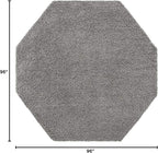 Unique Loom Solid Shag Collection Area Rug (8' Octagon, Cloud Gray)