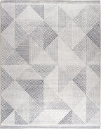 ReaLife Rugs Machine Washable Area Rug - Living Room Bedroom Bathroom Kitchen Entryway Office - Padded Crease Free Stain Resistant Premium - Modern Geometric Contemporary - Miles - Gray 7'6" x 9'6"