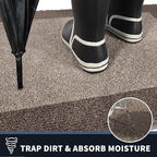 PURRUGS Dirt Trapping Door Mat 20" x 32", Non-Slip/Skid Machine Washable Entryway Rug, Shoes Scraper, Throw Rug, Super Absorbent Area Rug for Muddy Wet Shoes and Paws, Beige & Grayish Brown