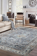 Keen Home Design 6x9 Rug - Machine Washable Area Rug with Non-Slip Backing, Ideal for Living Room, Dining Room, Bedroom - Vintage, Easy Clean, Durable, Low Pile Rug - (6' x 9')
