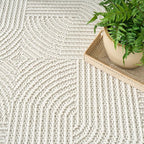Nourison Home Textured Home Ivory 3'11" x 5'11" Area Rug - Easy Clean, Non Shedding, Bed Room, Living Room, Dining Room, Kitchen (4' x 6')
