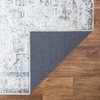 Bloom Rugs Washable Non-Slip 6' x 9' Rug - Beige/Blue Traditional Area Rug for Living Room, Bedroom, Dining Room, and Kitchen - Exact Size: 6' x 9'