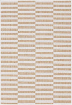 Unique Loom Outdoor Striped Collection Area Rug - Striped (6' 1" x 9' Rectangle, Taupe/Ivory)