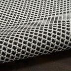 Nourison Home Courtyard Black White 4' x 6' Area Rug - Easy Clean, Non Shedding, Bed Room, Living Room, Dining Room, Kitchen (4' x 6')