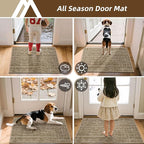 COSY HOMEER-Door-Mat Dirt Trapper Entryway Rugs 20"x32" Non Slip Washable Entrance Mats Absorbent Welcome Mat Low Profile Dog Door Mats for Front Back Doomats and Wet Shoes,Taupe