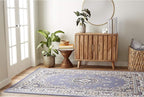 Home Dynamix Premium Sakarya Traditional Medallion Border Area Rug, Country Blue, 21"x35" Rectangle