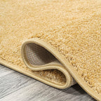 JONATHAN Y Haze Solid Low-Pile Mustard Runner Rug 2x16, Coastal,Bohemian,Minimalist,Classic, Easy-Cleaning for Living Room,Bedroom,Kitchen,Pet Friendly,Non-Shedding (SEU100B-216)