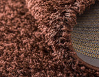 Unique Loom Solid Shag Collection Area Rug (2' 6" x 16' 5" Runner, Chocolate Brown)