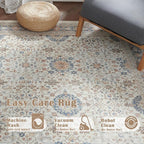 jinchan Area Rug 2x3 Washable Entryway Rug Distressed Orange Multi Vintage Floral Kitchen Print Floor Cover Indoor Doormat Retro Bathroom Living Room Bedroom Office Farmhouse