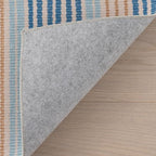 Dash & Albert Tyne Blue Machine Washable Rug, 2 X 3 Feet, Blue/Tan Stripe Pattern