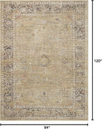 Loloi Magnolia Home by Joanna Gaines Millie Collection MIE-03 Gold/Charcoal 7'-10" x 10', .25" Pile Height, Area Rug