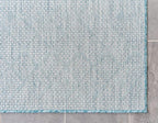 Unique Loom Outdoor Trellis Collection Area Rug - Tribal Trellis (8' x 8' Rectangle, Aqua/ Ivory)