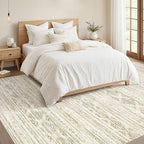 Nakagishi Area Rugs 9x12 Living Room: Washable Boho Large Neutral Modern Soft Farmhouse Beige Rug Stain Resistant Indoor Floor Non-Slip Carpet for Women Home Enthusiasts Aged 25-45 - Bedroom Room