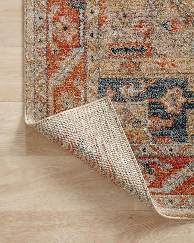 Loloi Jocelyn Collection JOC-01 Sand/Multi 9'-6" x 12'-6" .38" Thick Area Rug