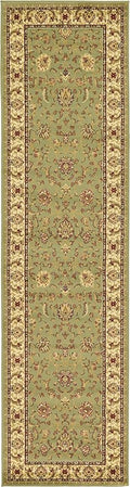 Unique Loom Voyage Collection Traditional Oriental Classic Intricate Design Area Rug (2' 7 x 10' 0 Runner, Green/Ivory)