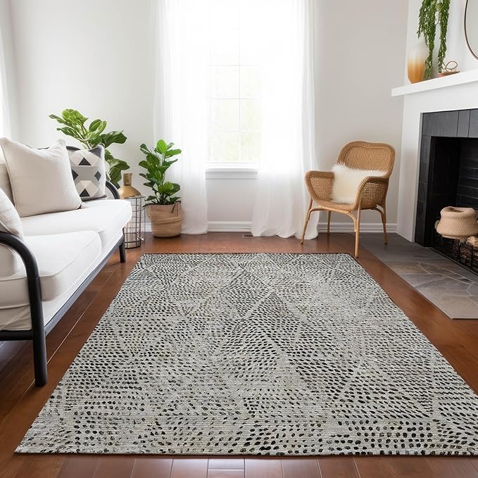 Addison Rugs Chantille ACN591 Gray 10' x 14' Indoor Outdoor Area Rug, Easy Clean, Machine Washable, Non Shedding, Bedroom, Living Room, Dining Room, Kitchen, Patio Rug