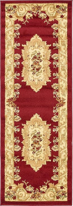 Unique Loom Versailles Collection Traditional Classic Floral Motif Area Rug (2' 2 x 6' 0 Runner, Burgundy/ Ivory)